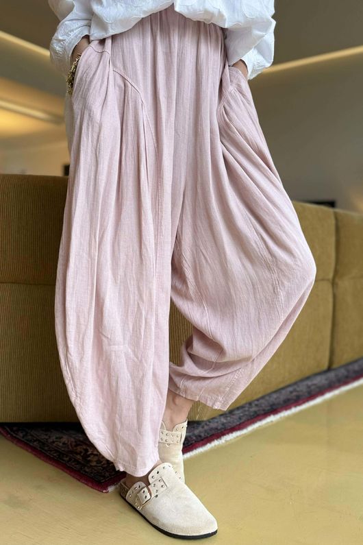 Noa Linen Blend Sia Barrel Trouser Rose
